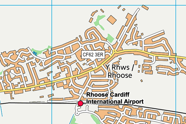 CF62 3ER map - OS VectorMap District (Ordnance Survey)