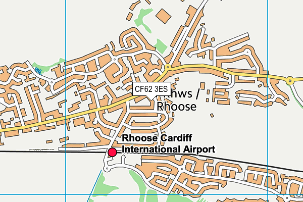 CF62 3ES map - OS VectorMap District (Ordnance Survey)