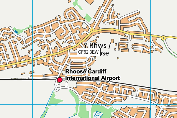 CF62 3EW map - OS VectorMap District (Ordnance Survey)