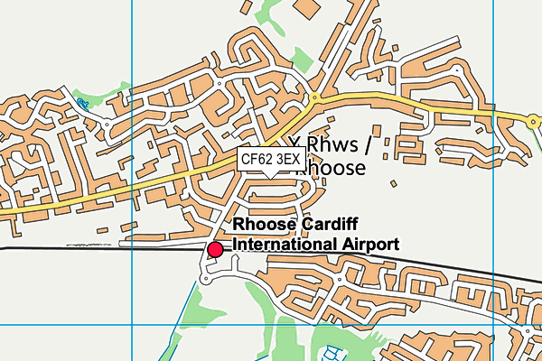 CF62 3EX map - OS VectorMap District (Ordnance Survey)