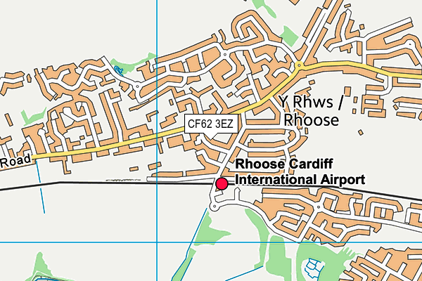 CF62 3EZ map - OS VectorMap District (Ordnance Survey)