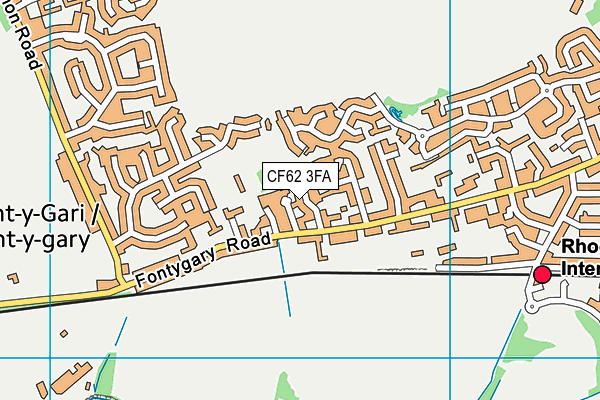 CF62 3FA map - OS VectorMap District (Ordnance Survey)