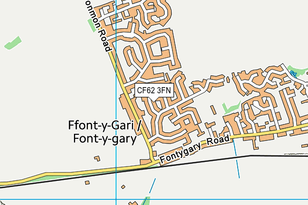 CF62 3FN map - OS VectorMap District (Ordnance Survey)