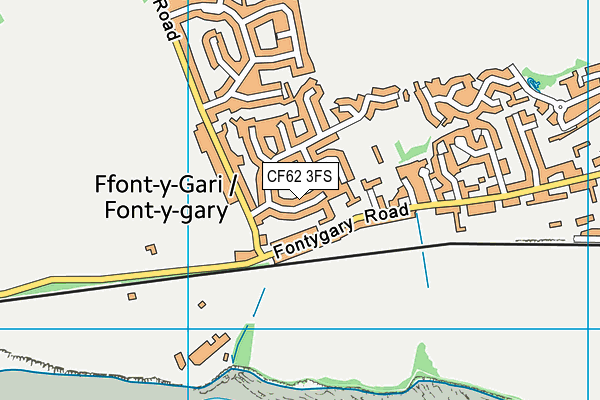 CF62 3FS map - OS VectorMap District (Ordnance Survey)
