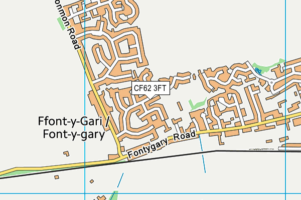 CF62 3FT map - OS VectorMap District (Ordnance Survey)