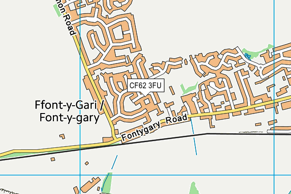 CF62 3FU map - OS VectorMap District (Ordnance Survey)