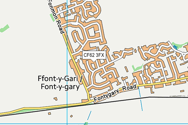 CF62 3FX map - OS VectorMap District (Ordnance Survey)