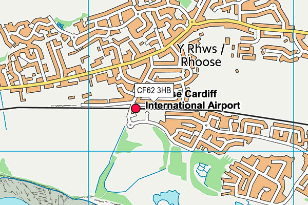 CF62 3HB map - OS VectorMap District (Ordnance Survey)