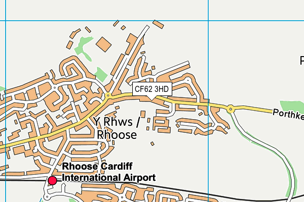 CF62 3HD map - OS VectorMap District (Ordnance Survey)