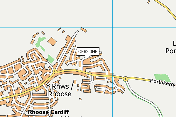 CF62 3HF map - OS VectorMap District (Ordnance Survey)