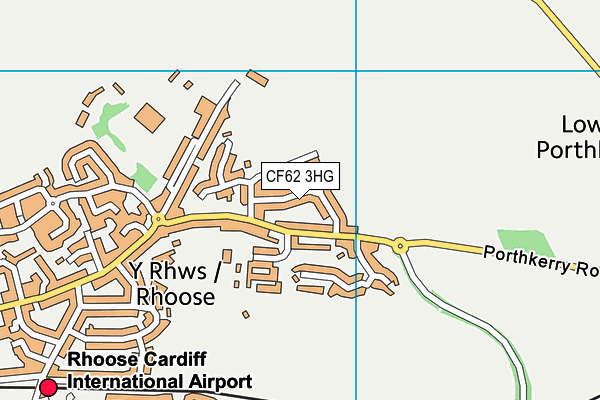 CF62 3HG map - OS VectorMap District (Ordnance Survey)