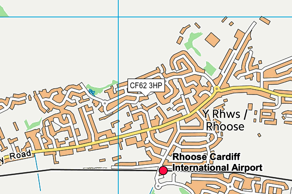 CF62 3HP map - OS VectorMap District (Ordnance Survey)