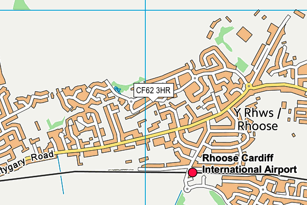 CF62 3HR map - OS VectorMap District (Ordnance Survey)