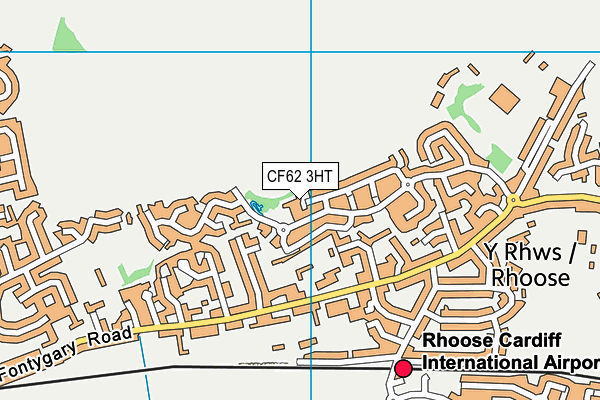 CF62 3HT map - OS VectorMap District (Ordnance Survey)