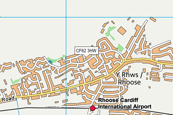 CF62 3HW map - OS VectorMap District (Ordnance Survey)