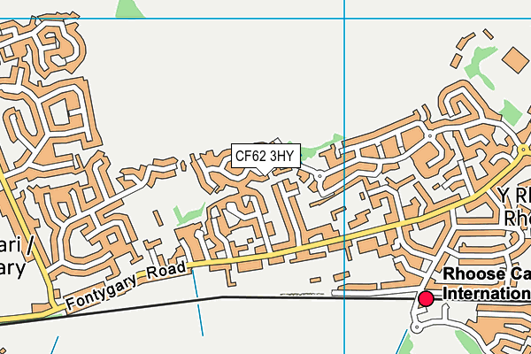 CF62 3HY map - OS VectorMap District (Ordnance Survey)