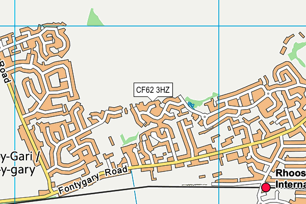 CF62 3HZ map - OS VectorMap District (Ordnance Survey)