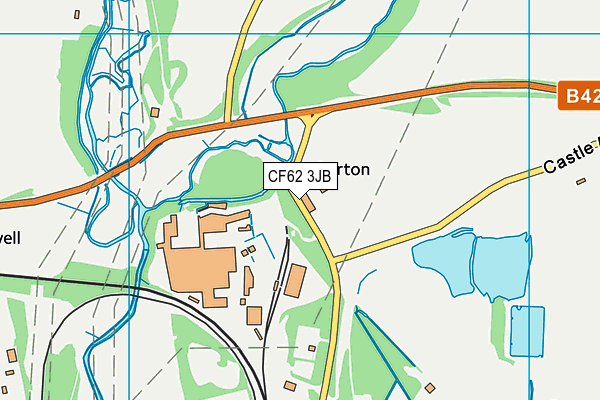 CF62 3JB map - OS VectorMap District (Ordnance Survey)