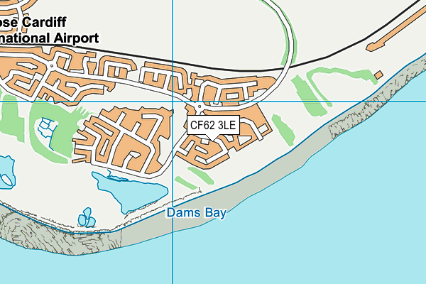 CF62 3LE map - OS VectorMap District (Ordnance Survey)