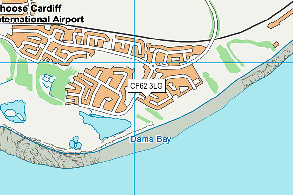 CF62 3LG map - OS VectorMap District (Ordnance Survey)