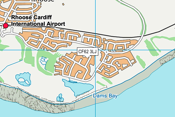 CF62 3LJ map - OS VectorMap District (Ordnance Survey)