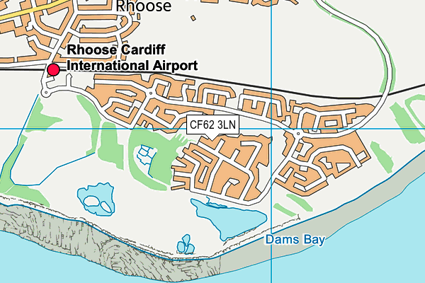 CF62 3LN map - OS VectorMap District (Ordnance Survey)