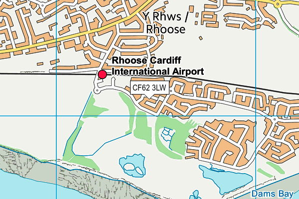 CF62 3LW map - OS VectorMap District (Ordnance Survey)