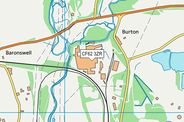 CF62 3ZR map - OS VectorMap District (Ordnance Survey)