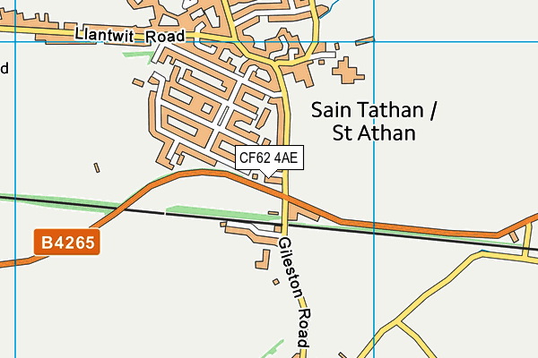 CF62 4AE map - OS VectorMap District (Ordnance Survey)