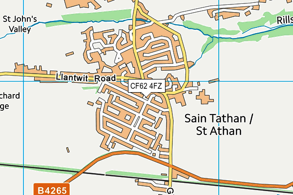 CF62 4FZ map - OS VectorMap District (Ordnance Survey)