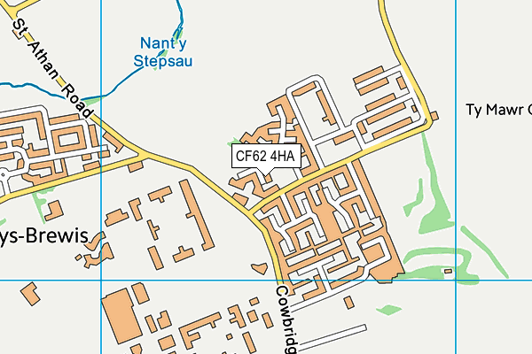 CF62 4HA map - OS VectorMap District (Ordnance Survey)