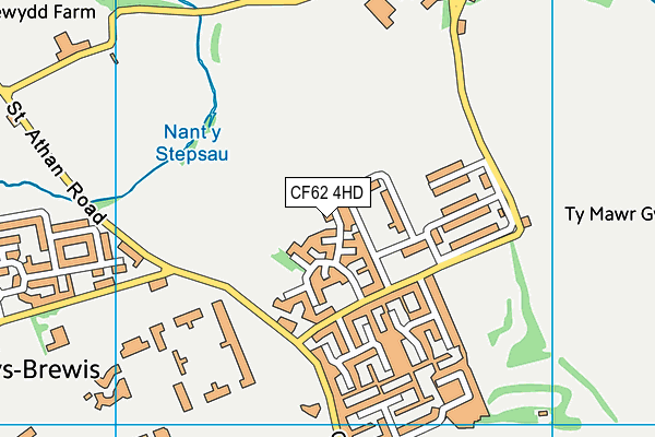 CF62 4HD map - OS VectorMap District (Ordnance Survey)