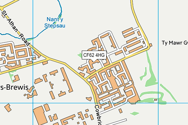 CF62 4HG map - OS VectorMap District (Ordnance Survey)