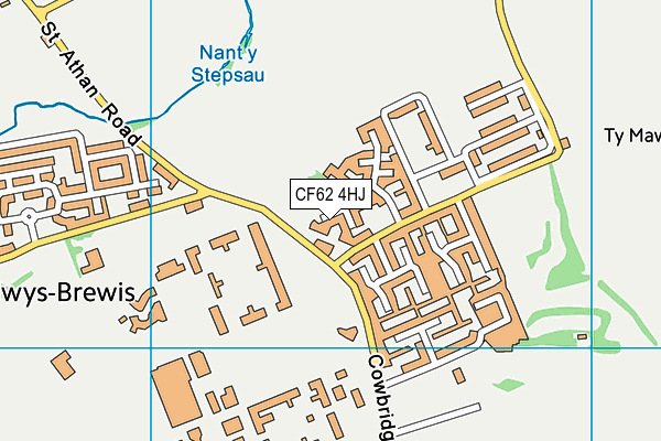 CF62 4HJ map - OS VectorMap District (Ordnance Survey)