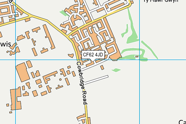 CF62 4JD map - OS VectorMap District (Ordnance Survey)