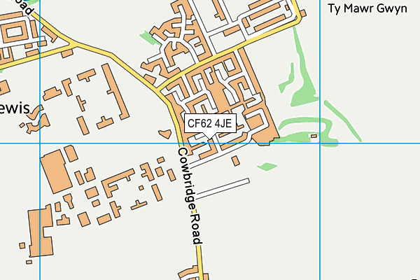 CF62 4JE map - OS VectorMap District (Ordnance Survey)