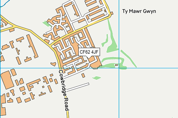 CF62 4JF map - OS VectorMap District (Ordnance Survey)