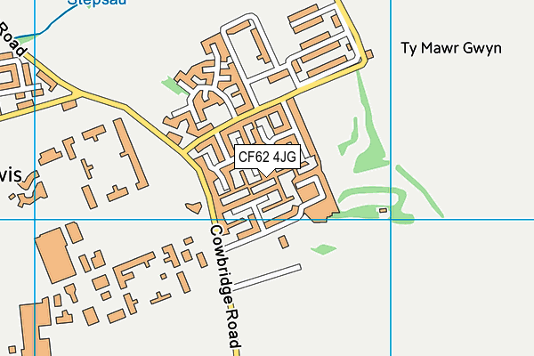 CF62 4JG map - OS VectorMap District (Ordnance Survey)