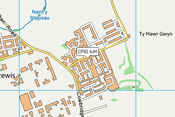 CF62 4JH map - OS VectorMap District (Ordnance Survey)