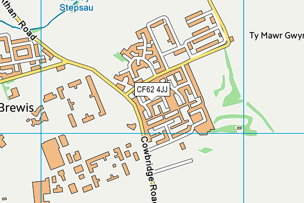 CF62 4JJ map - OS VectorMap District (Ordnance Survey)