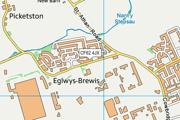 CF62 4JX map - OS VectorMap District (Ordnance Survey)