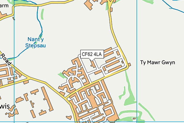 CF62 4LA map - OS VectorMap District (Ordnance Survey)