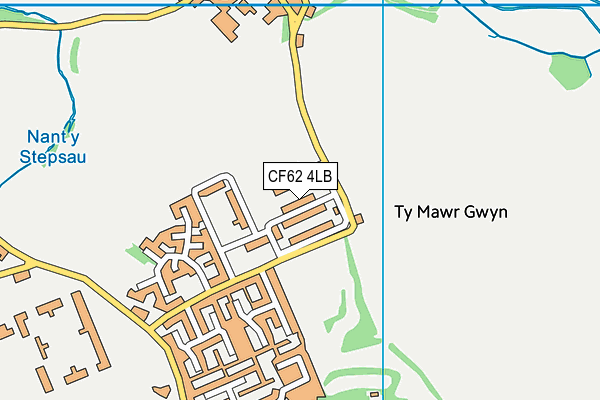 CF62 4LB map - OS VectorMap District (Ordnance Survey)