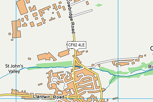 CF62 4LE map - OS VectorMap District (Ordnance Survey)