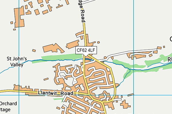 CF62 4LF map - OS VectorMap District (Ordnance Survey)