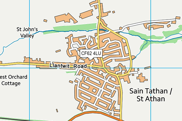 CF62 4LU map - OS VectorMap District (Ordnance Survey)