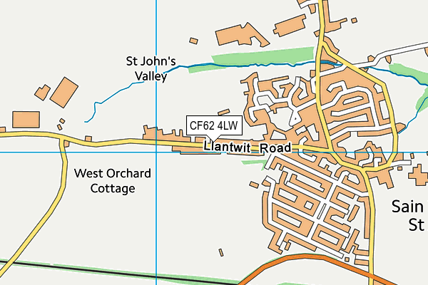 CF62 4LW map - OS VectorMap District (Ordnance Survey)