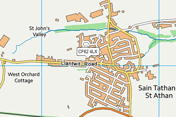 CF62 4LX map - OS VectorMap District (Ordnance Survey)