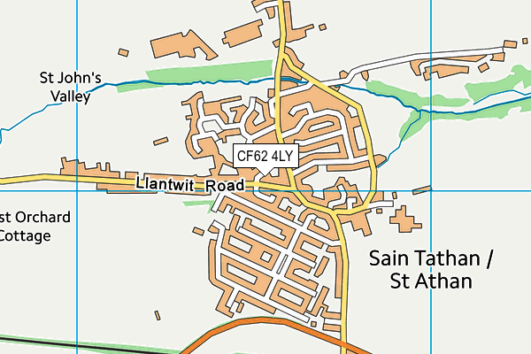 CF62 4LY map - OS VectorMap District (Ordnance Survey)