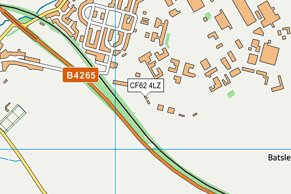 CF62 4LZ map - OS VectorMap District (Ordnance Survey)